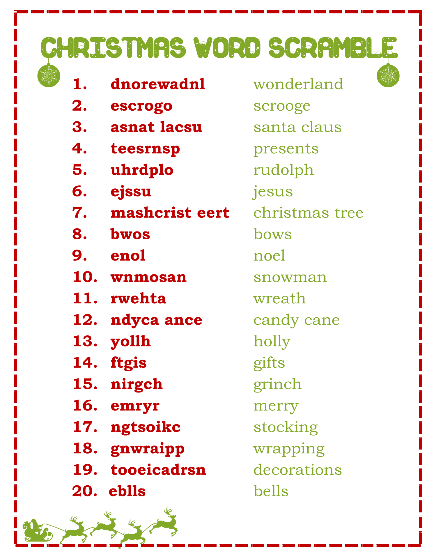 10 Best Christmas Word Scramble Printable PDF For Free At Printablee  10 Best Christmas Word Scramble Printable PDF For Free At Printablee