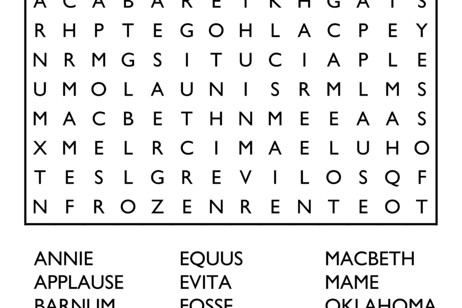 10 Free Printable Word Search Puzzles