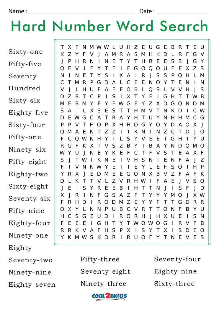 100 Hard Word Search Puzzles Printable 100 Hard Word Search Puzzles Printable