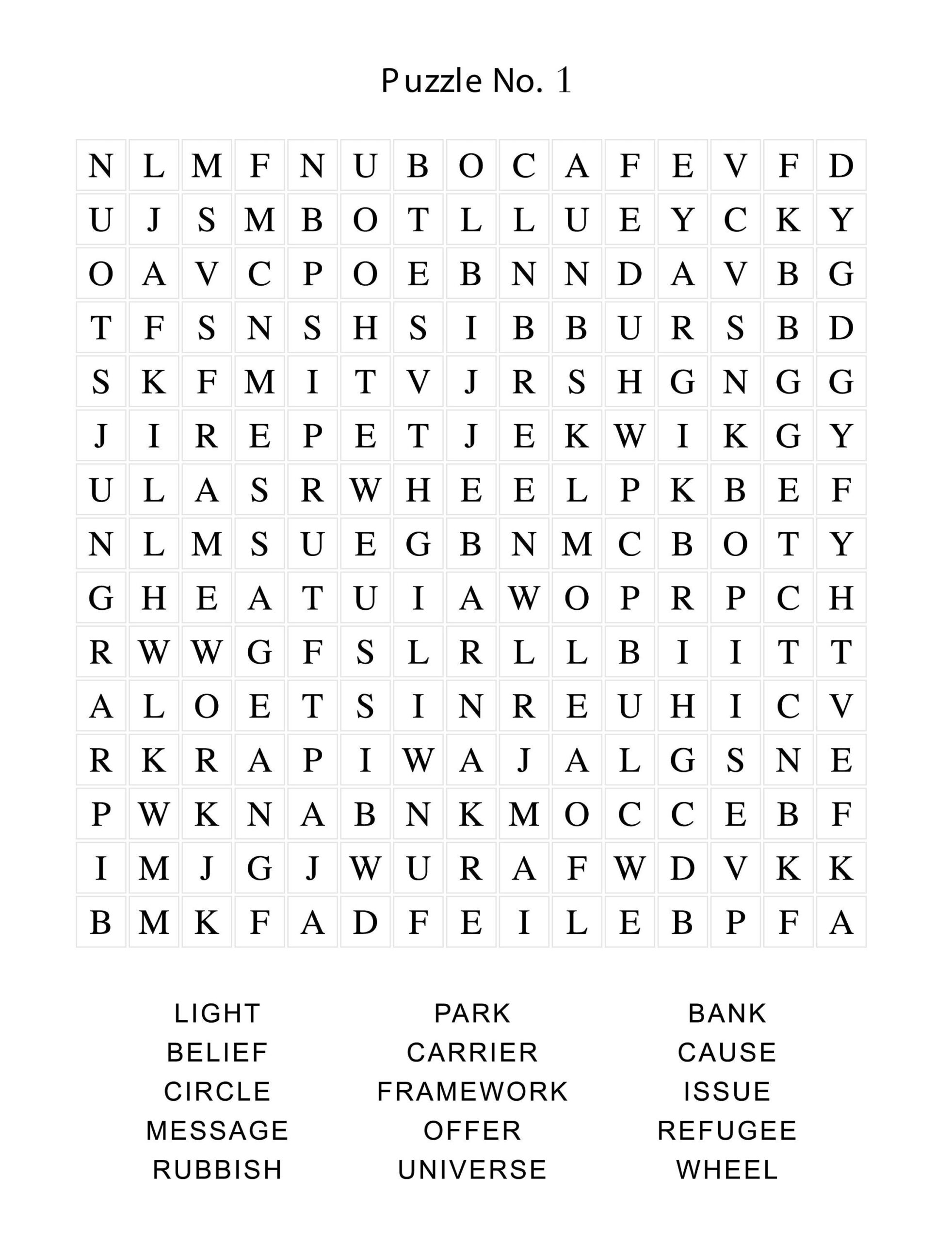 100 Printable Word Search Puzzles Incl Solutions PDF 8 5 X 11 Instant 