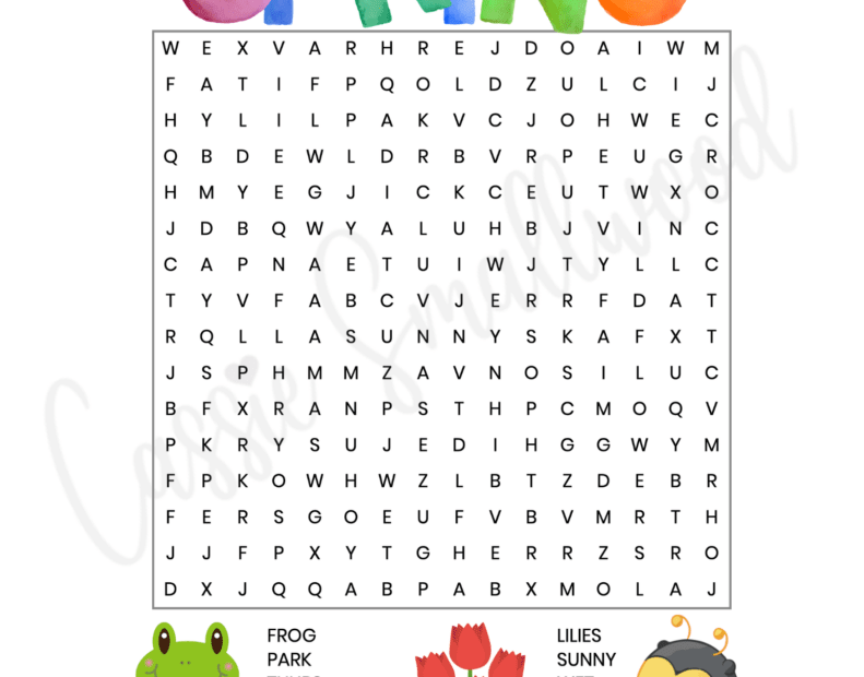 13 Cute Spring Word Search Puzzles Free Printable Cassie Smallwood