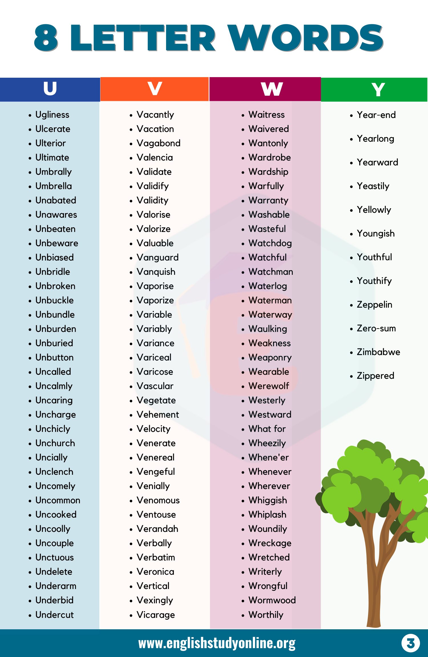 3500 Full Examples Of 8 Letter Words In English English Study Online