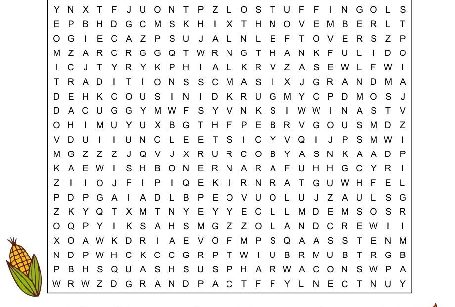 4 Best Printable Thanksgiving Word Search Puzzles Printablee