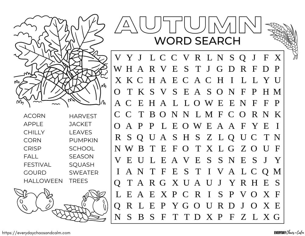 50 Word Fall Word Search Printable Word Search Maker