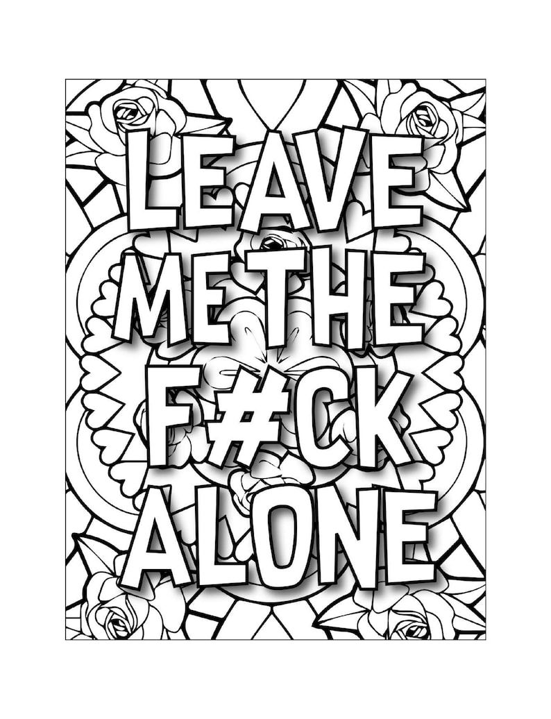 80 Printable Digital Cuss Word Coloring Pages Profanity Swear Words 