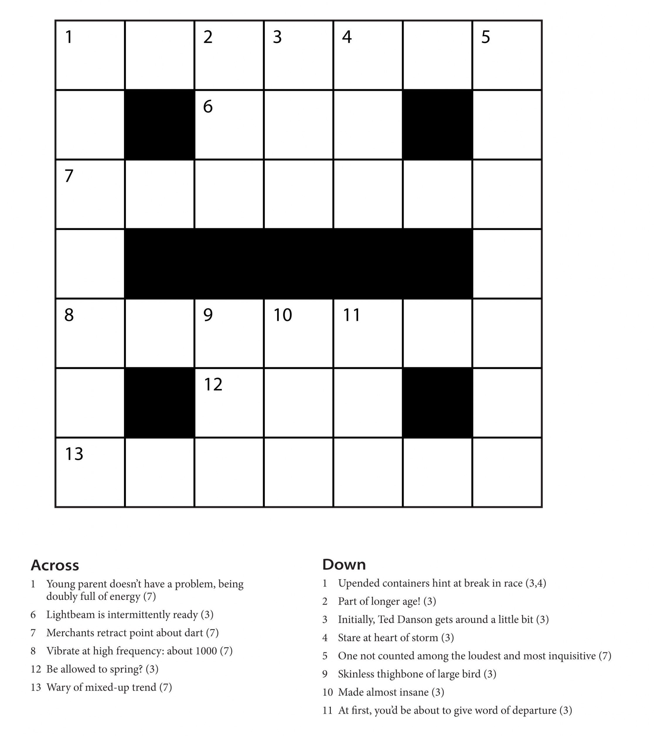 A Slightly Cryptic Crossword Clear Linen Tea Printable Cryptic 