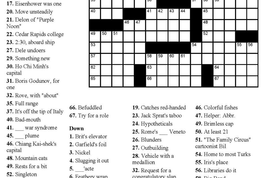 Best Free Printable Crossword Puzzles