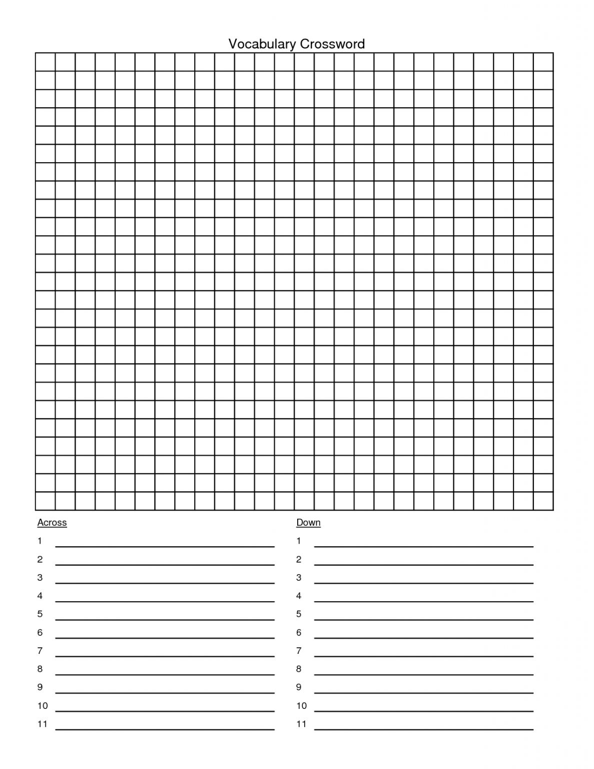 Blank Crossword Puzzle Template Templates Printable Free Word 