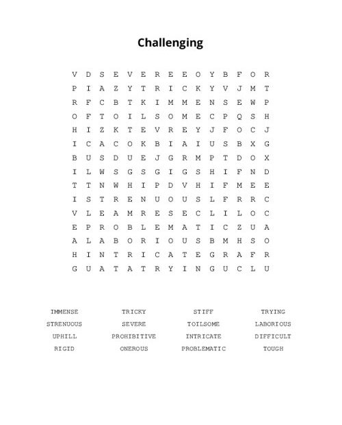 Challenging Word Search