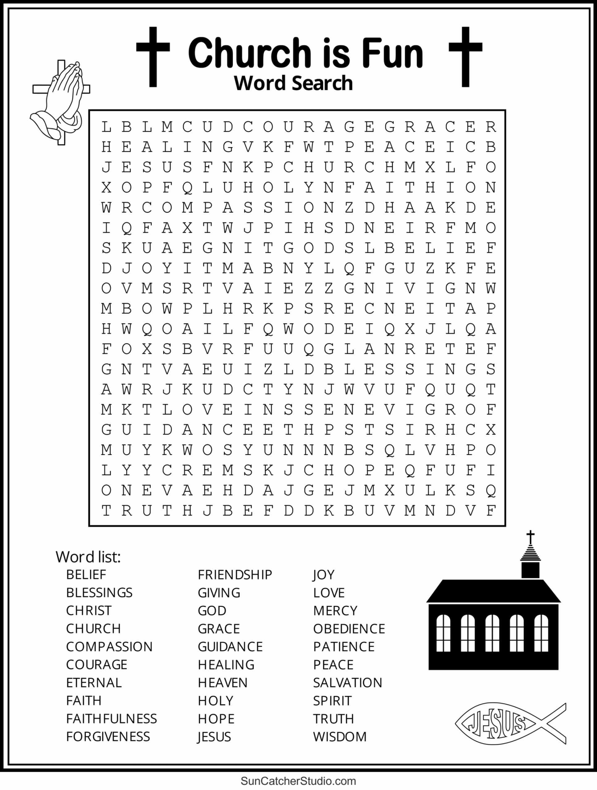 Christian Word Search Puzzles Free Printable FREE Printable A Z