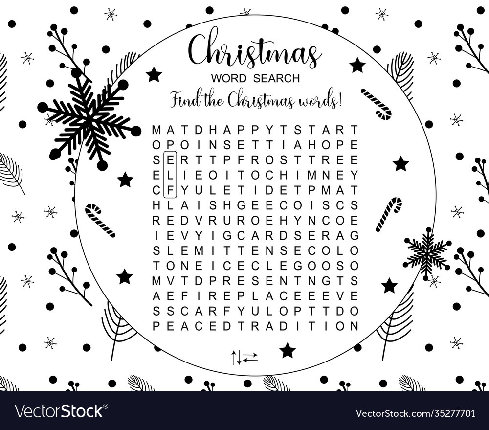 Christmas Search Word Puzzles Printable FREE Printable HQ