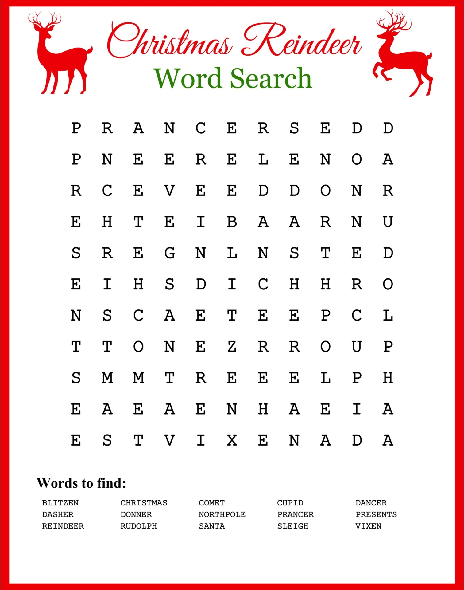 Christmas Song Word Search Printable
