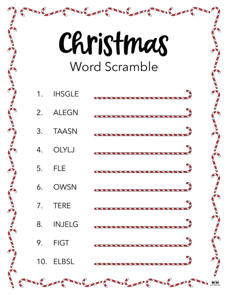 Christmas Word Scrambles 15 FREE Printables Printabulls  Christmas Word Scrambles 15 FREE Printables Printabulls