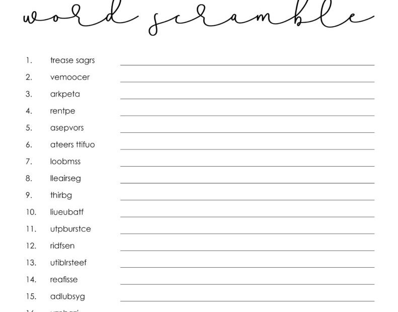 Christmas Word Scrambles 15 FREE Printables Printabulls