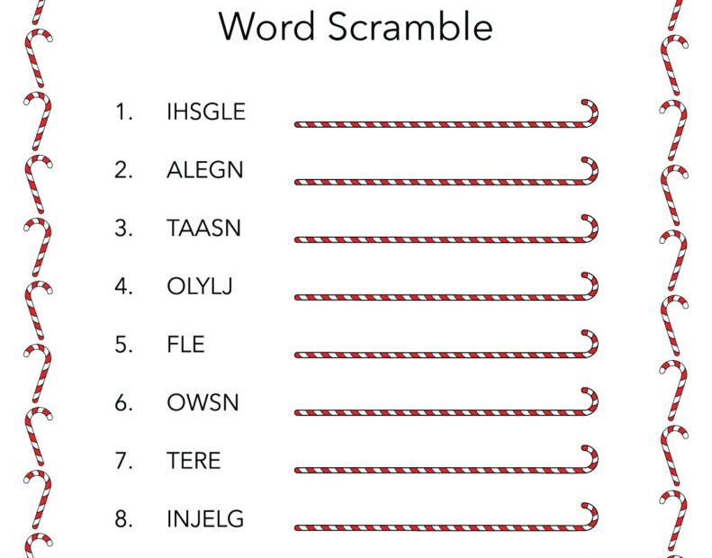 Christmas Word Scrambles 15 FREE Printables Printabulls