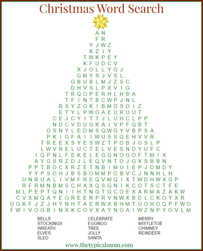 Christmas Word Search Adult Printable Word Search Maker