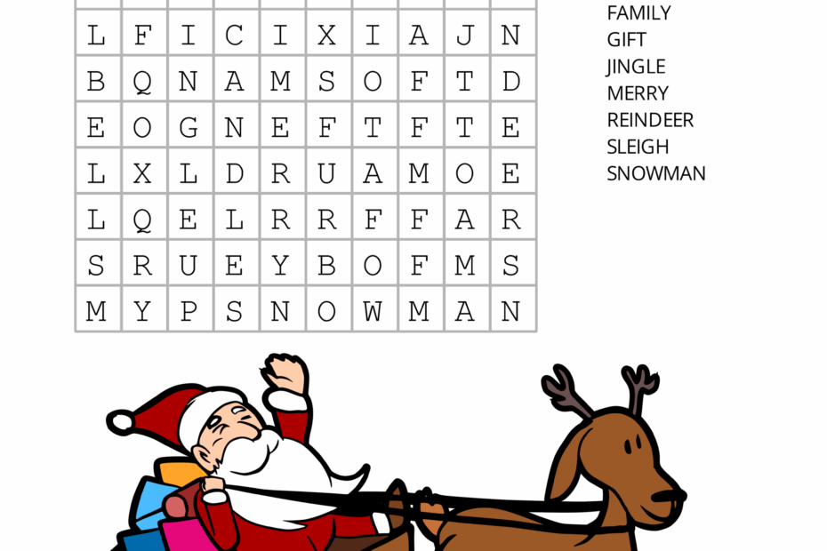 Christmas Word Search Free Printable PDF Puzzles Free Printables