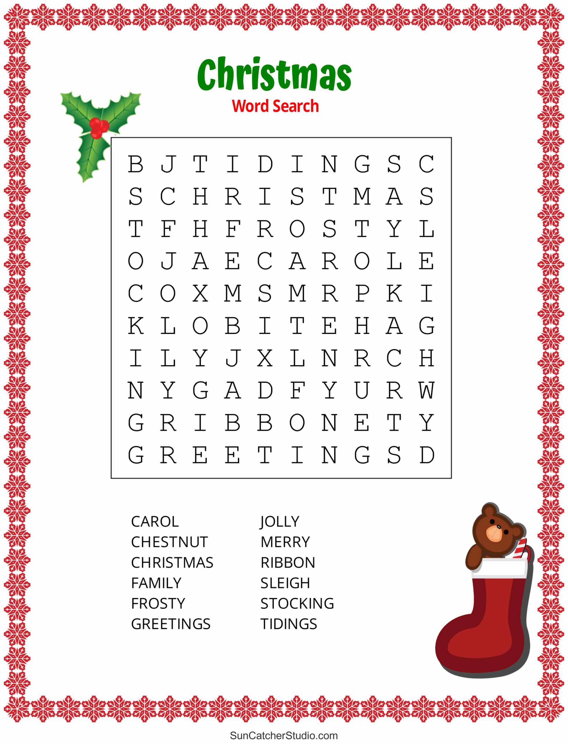 Christmas Word Search Free Printable PDF Puzzles Free Printables 