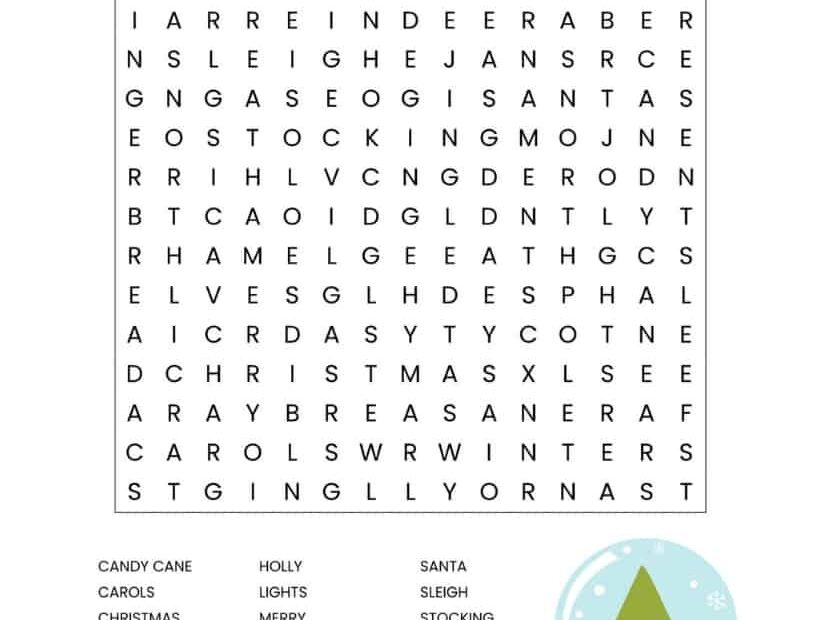 Christmas Word Searches Printable FREE Printable A Z