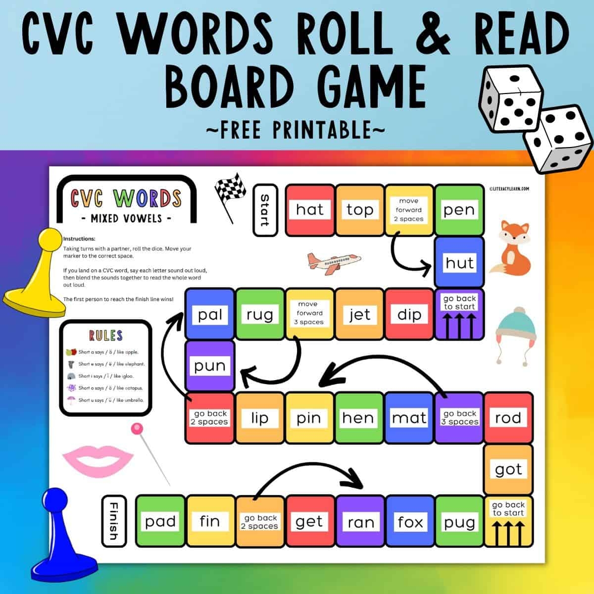CVC Words Lists And Printable Free Activities For Teaching 46 OFF