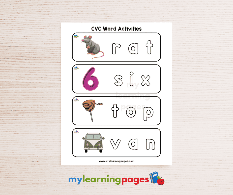 CVC WORDS PRINTABLES My Learning Pages