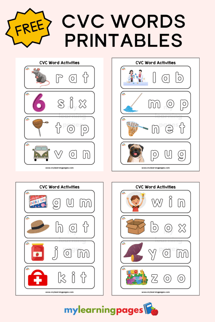 CVC WORDS PRINTABLES My Learning Pages