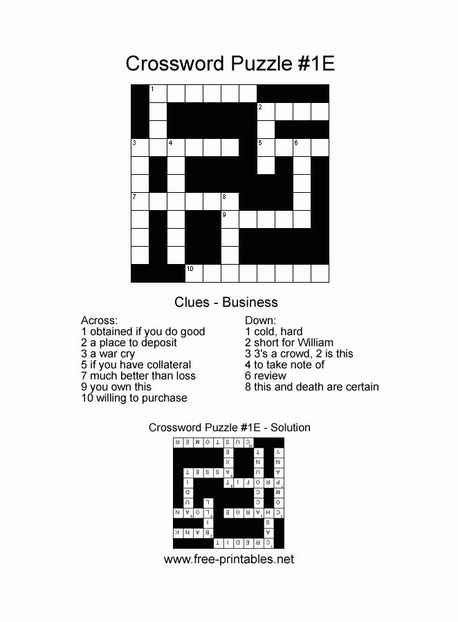 Difficult Printable Crosswords Printable Word Searches
