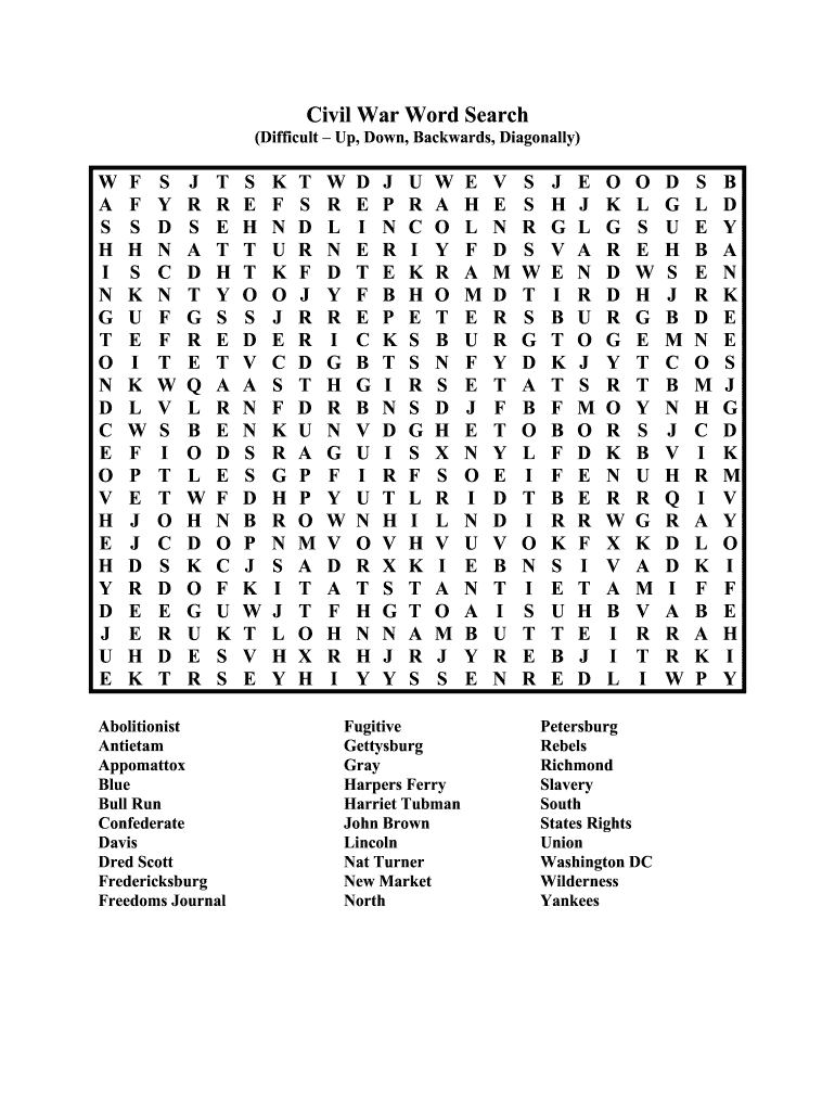 Difficult Word Searches Printable Adults