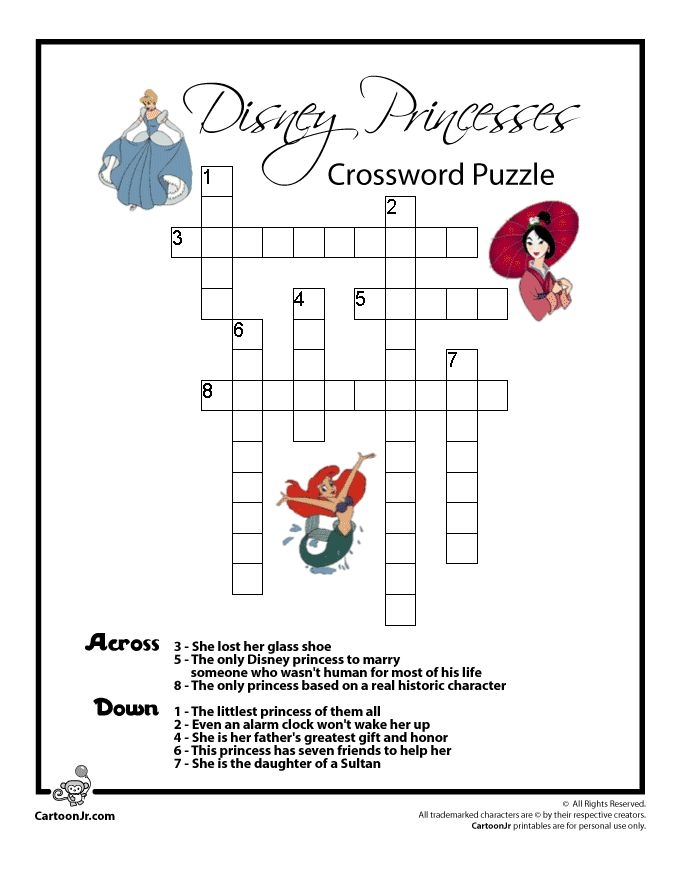 Disney Crossword Printable Disney Crossword Printable