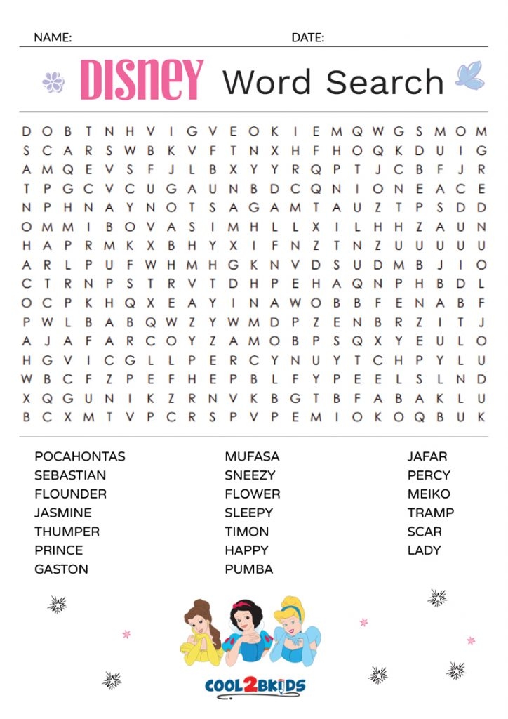 Disney Princess Word Search Printable Word Search Maker Disney Princess Word Search Printable Word Search Maker