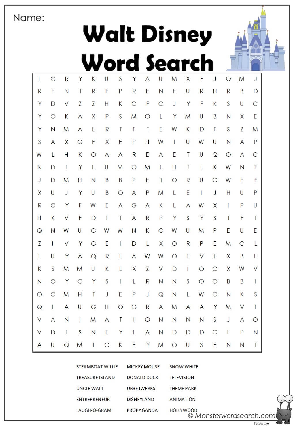 Disney Word Search Puzzle Printable Word Search Maker