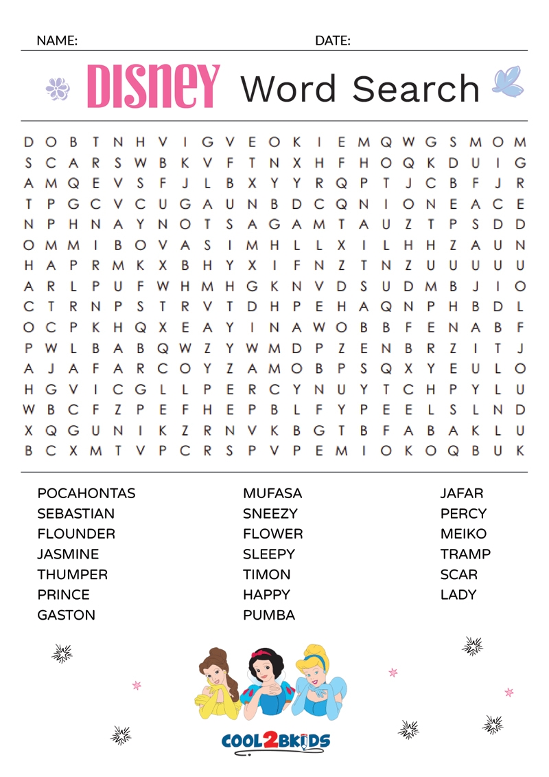 Disney Word Search Puzzles Printable Word Search Maker Disney Word Search Puzzles Printable Word Search Maker