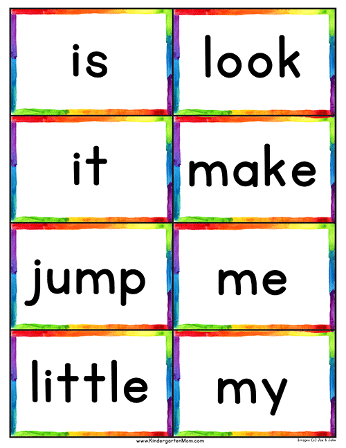 Dolch Sight Word List Printable Flashcards