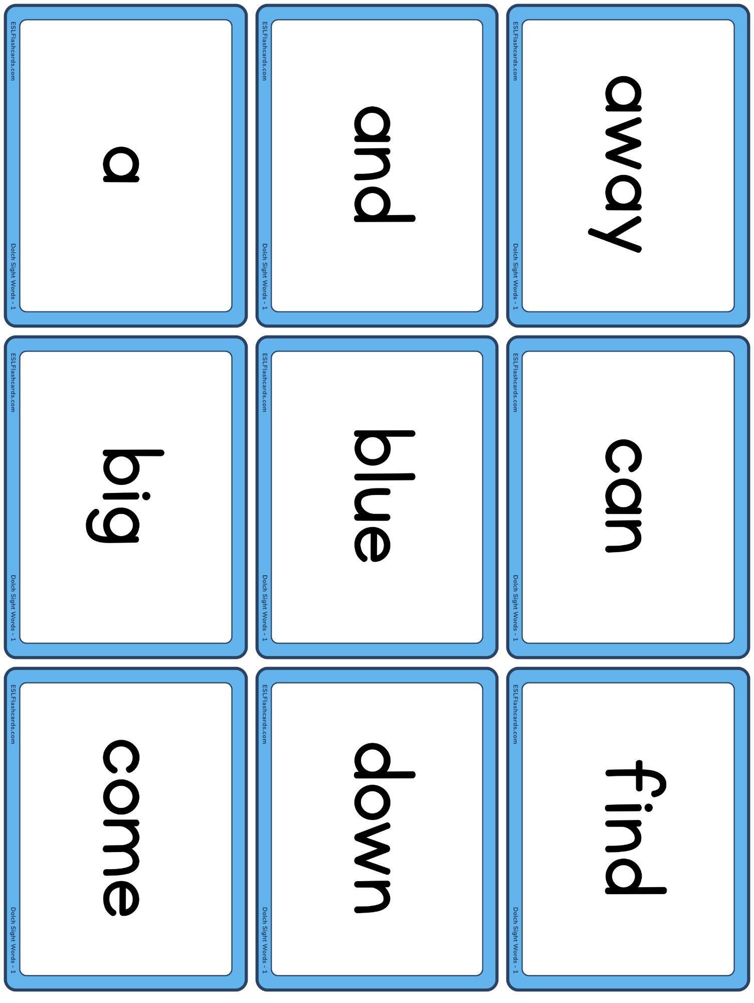 Dolch Sight Word List Printable