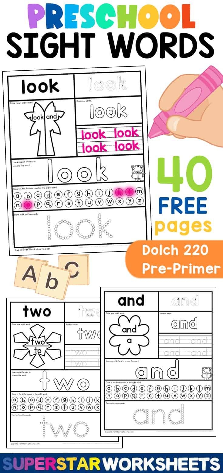 Dolch Words Activities Sight Words Printables Sight Word Worksheets 