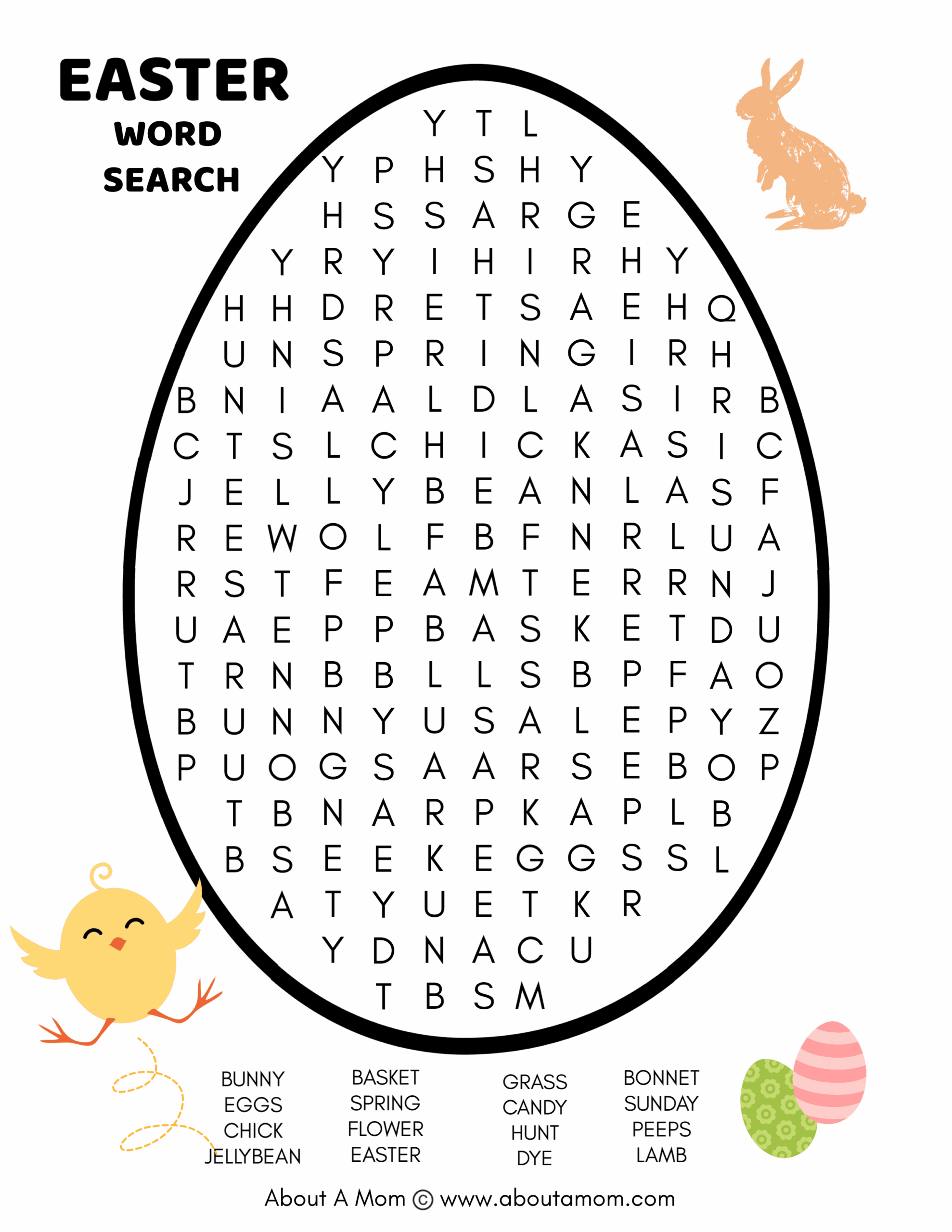 Easter Printable Word Search Puzzles