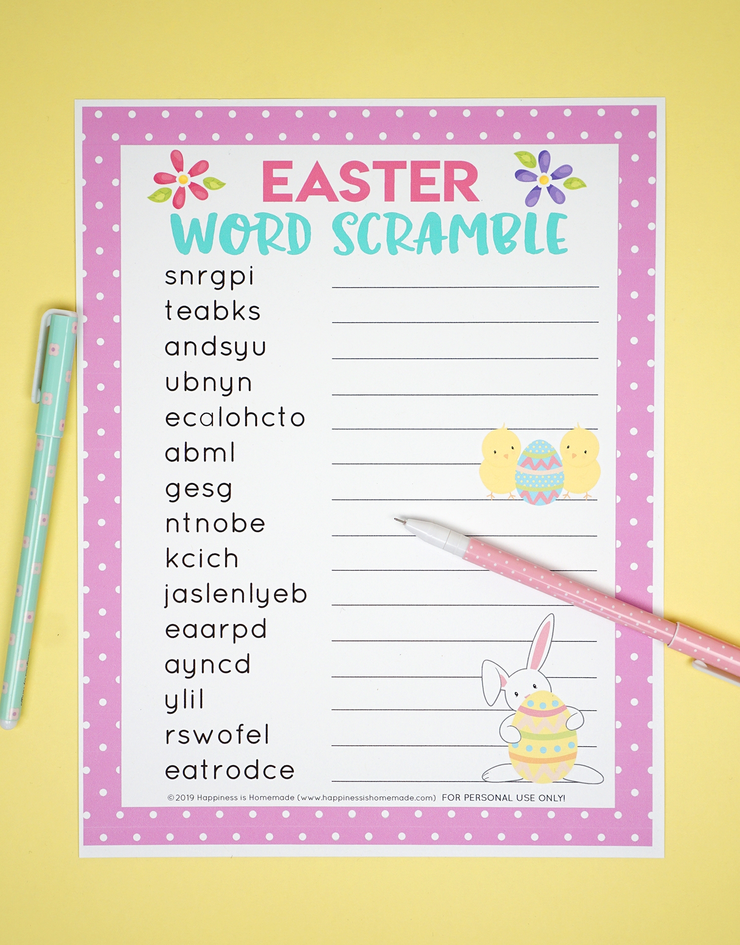 Easter Word Scramble Printable Happiness Is Homemade