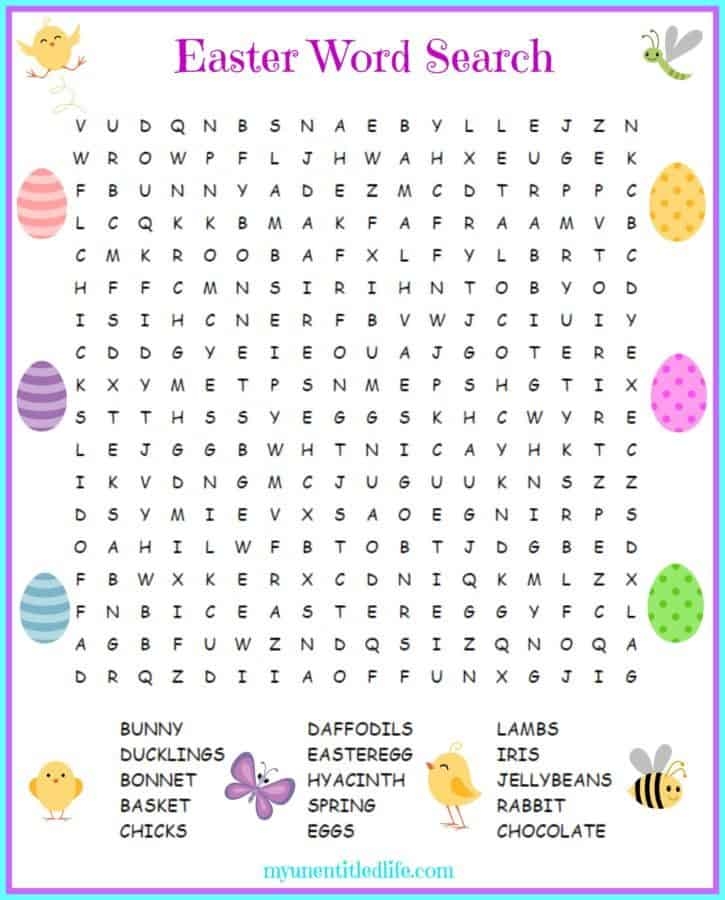 Easter Word Search Printable Easter Word Search Printable