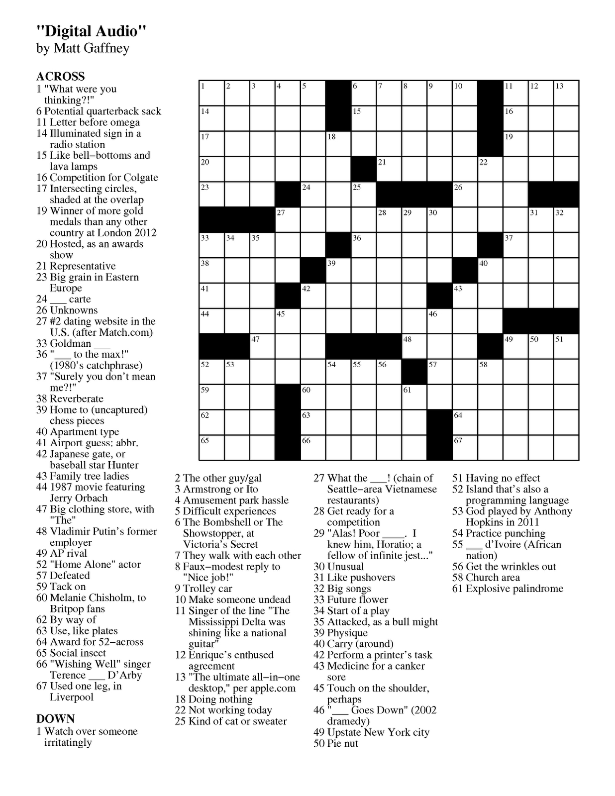 Easy Celebrity Crossword Puzzles Printable Free Printable Universal 