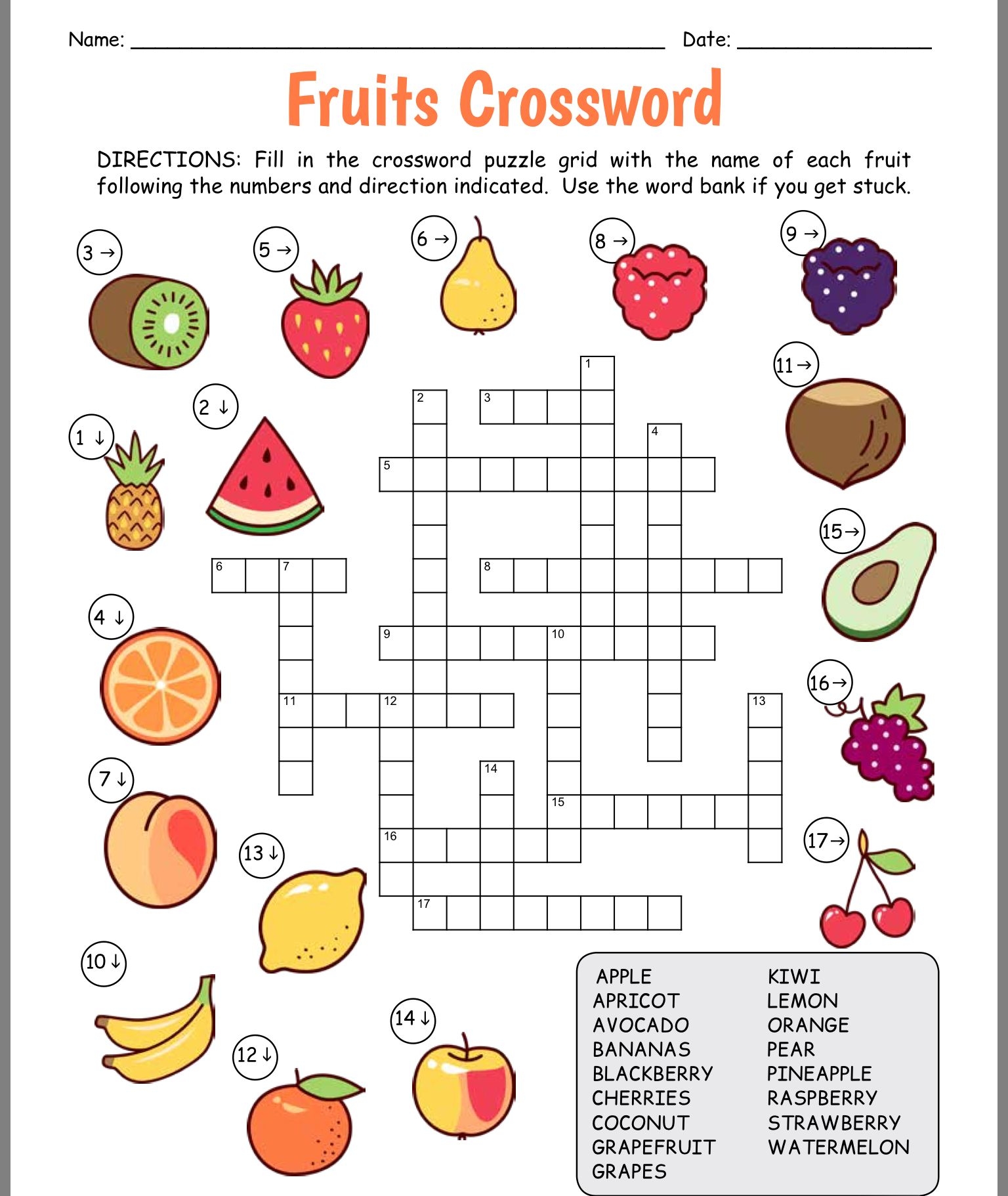 Easy Printable Crossword Puzzles For Children