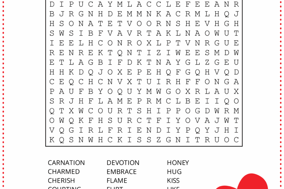 Easy Printable Valentine Word Search Word Search Maker