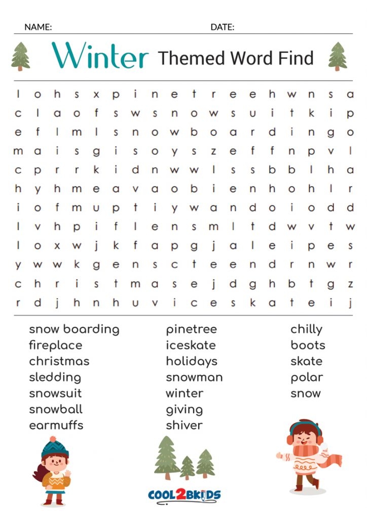 Easy Winter Word Search Printable Word Search Maker