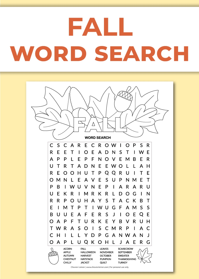 Fall Word Search Printable Pdf Word Search Maker Fall Word Search Printable Pdf Word Search Maker