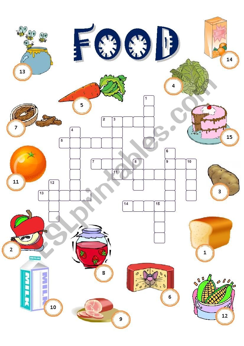 Food Crossword ESL Worksheet By Non77