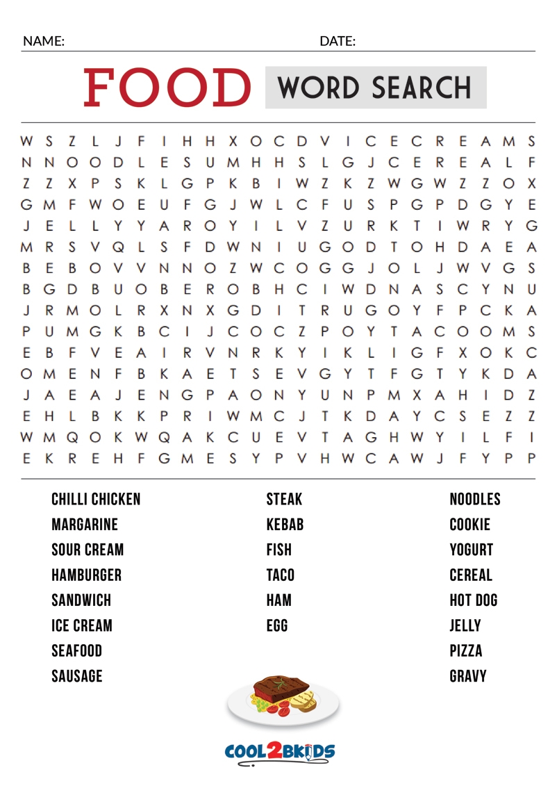 Food Word Search Puzzles Printable Free Printable Download