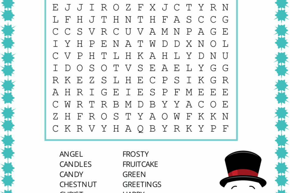 Free Christmas Word Puzzles Printable FREE Printable A Z