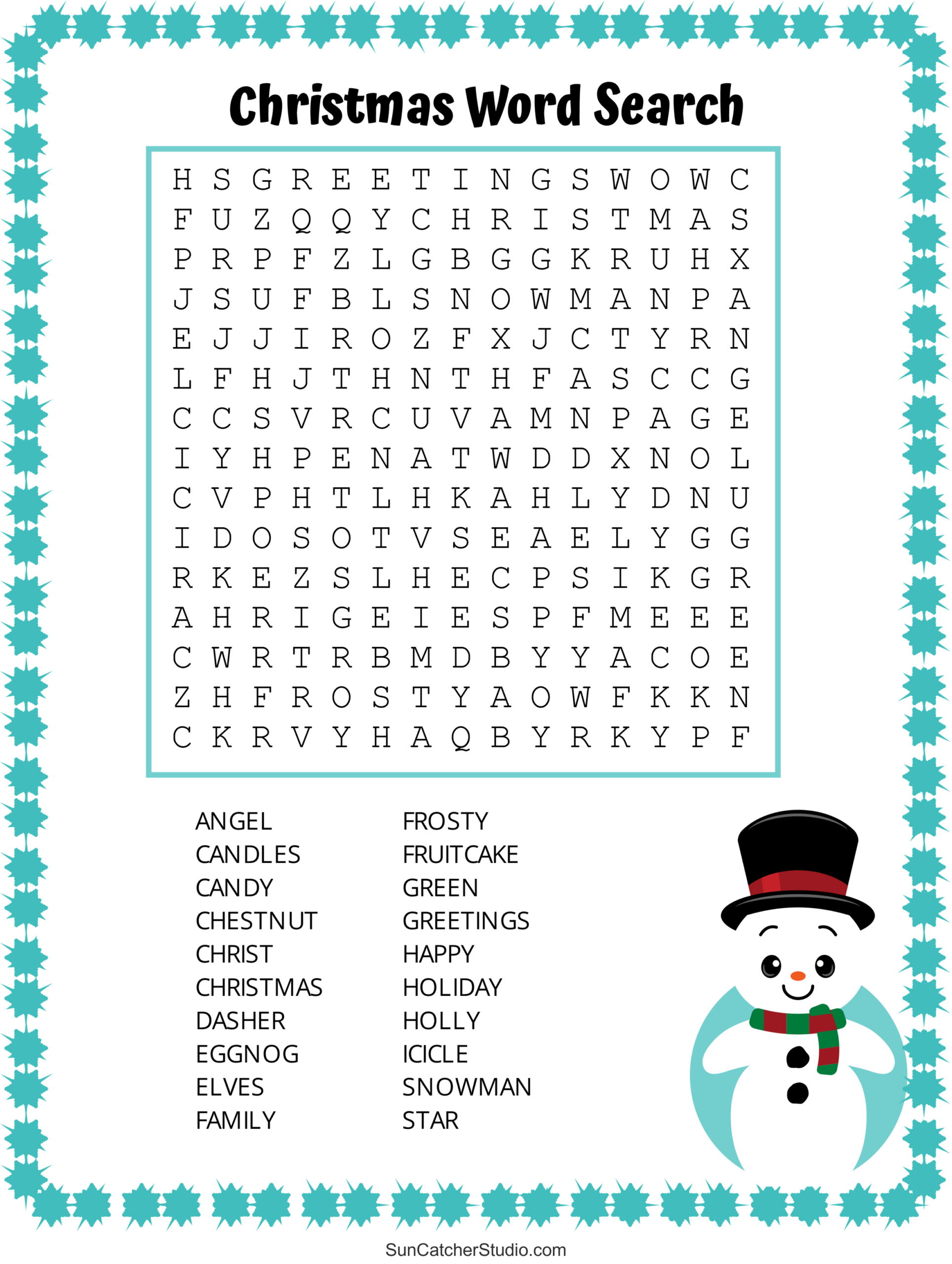 Free Christmas Word Puzzles Printable FREE Printable A Z