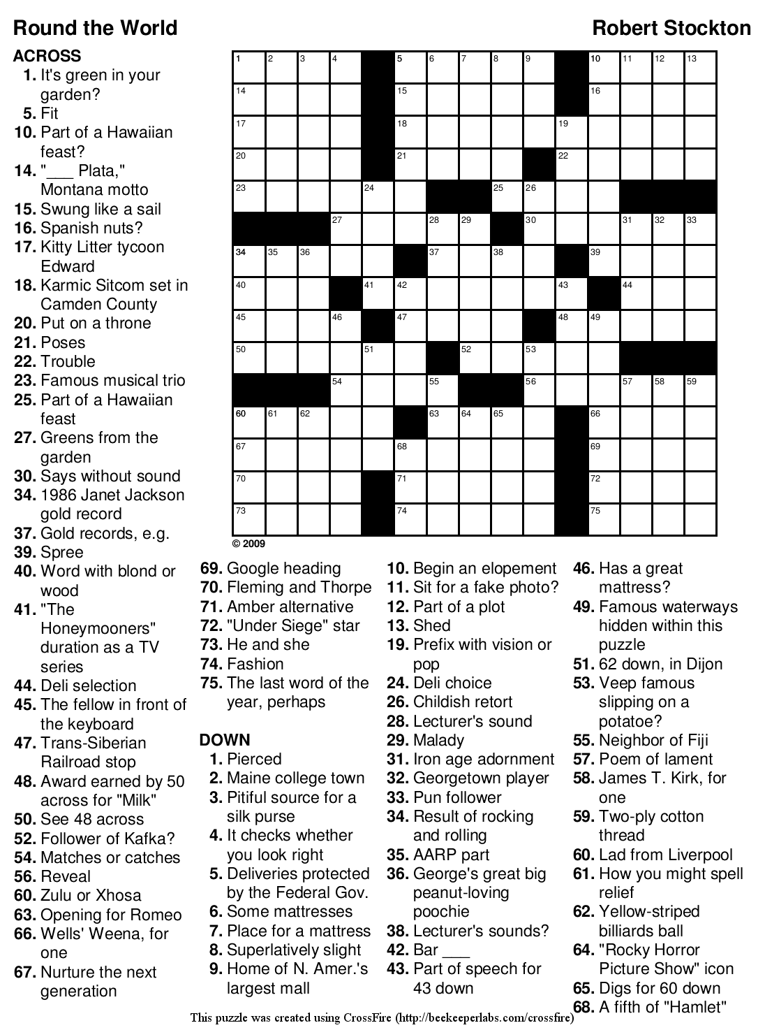 Free Crossword Puzzles Printable Free Crossword Puzzles Printable