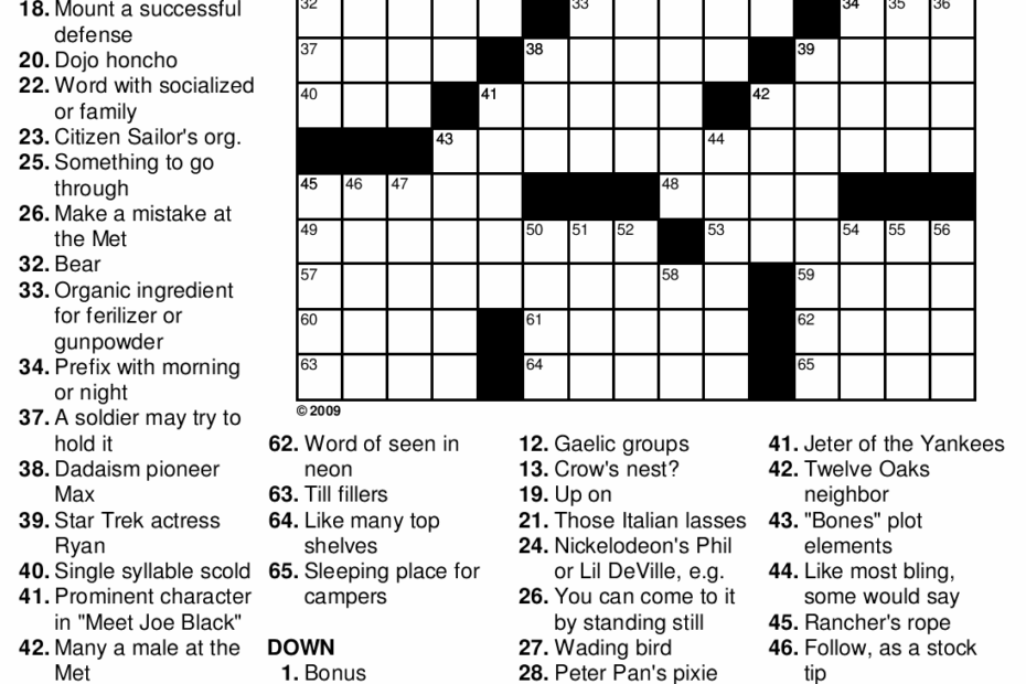 Free Easy Crossword Puzzle Maker