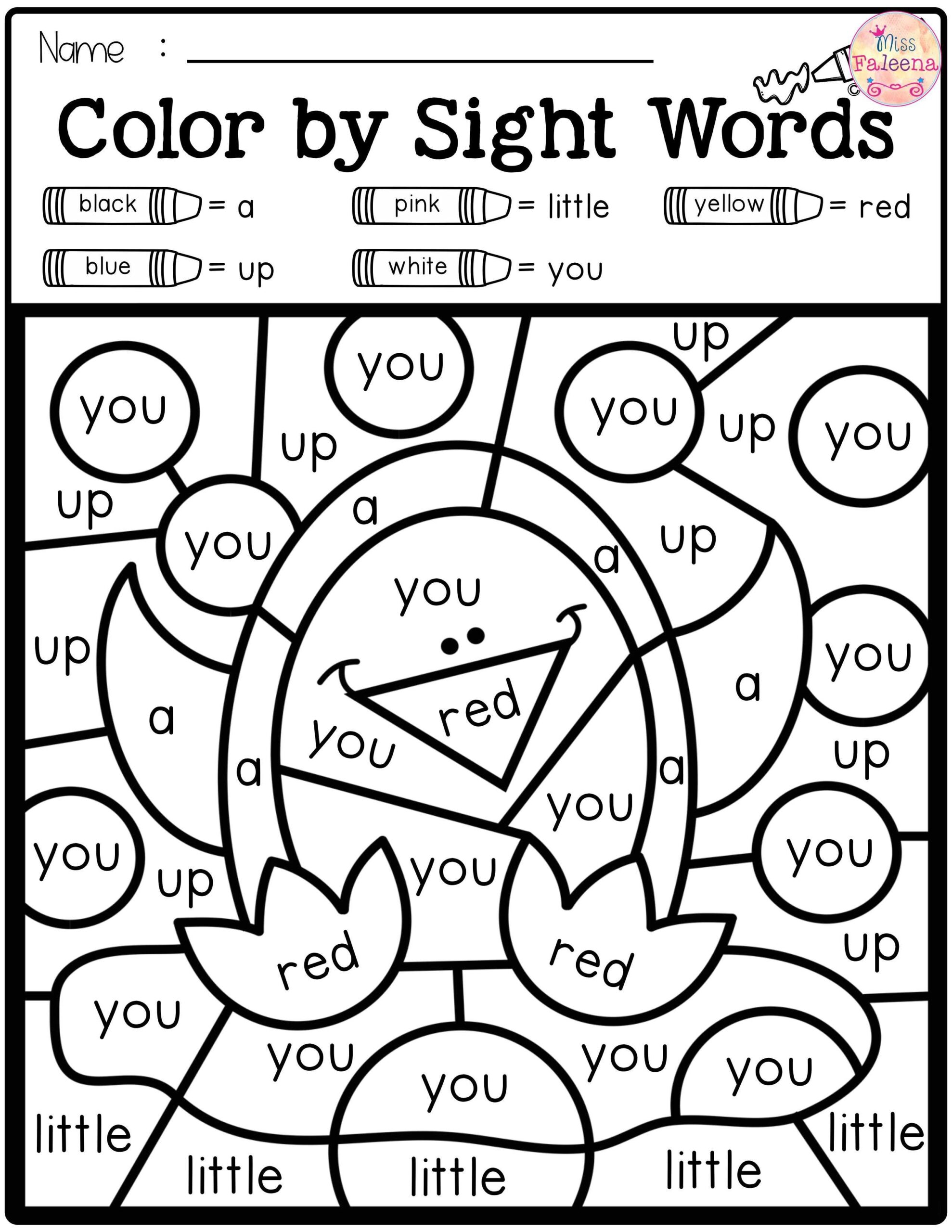 Free Editable Color By Sight Word Worksheets